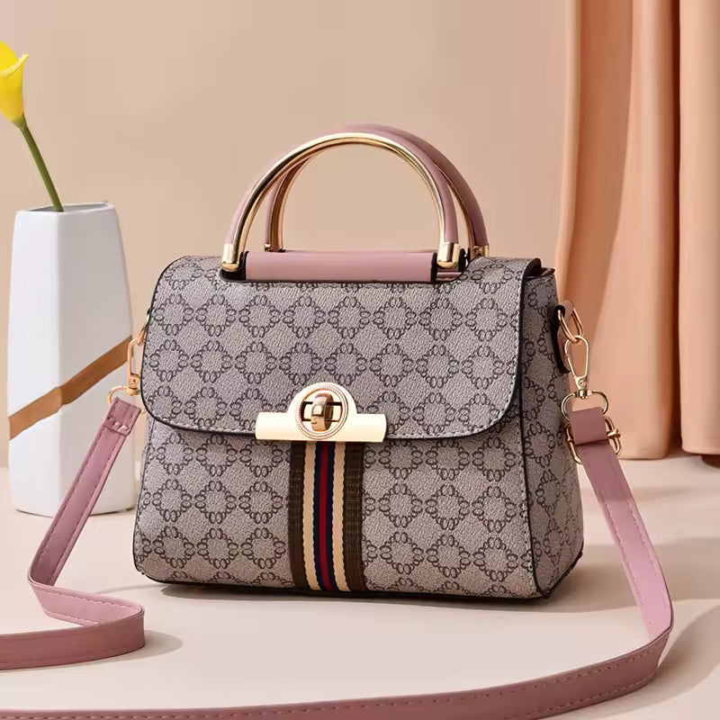 Elegant Geometric Printed Decorative versatile Large capacity Shoulder Crossbody Bag Mssza