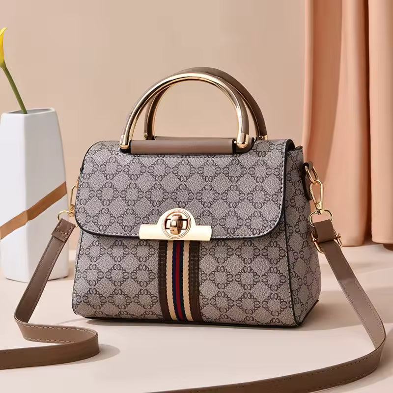 Elegant Geometric Printed Decorative versatile Large capacity Shoulder Crossbody Bag Mssza