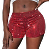 Elegant Glittery High Waist Sequins Straight Leg Shorts Mssza
