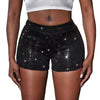 Elegant Glittery High Waist Sequins Straight Leg Shorts Mssza