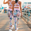 Elegant Graffiti Sportswear Yoga Set Workout Tracksuit Mssza