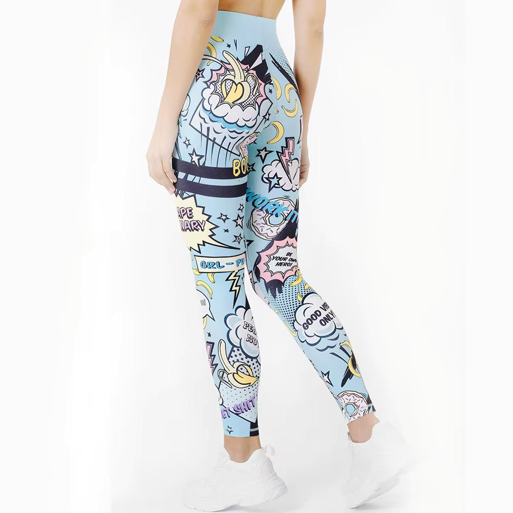 Elegant Graffiti Sportswear Yoga Set Workout Tracksuit Mssza