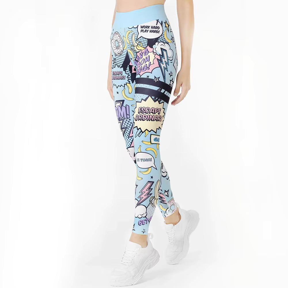 Elegant Graffiti Sportswear Yoga Set Workout Tracksuit Mssza