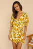 Elegant Half Sleeve Printed Back Split Strap Mid Waist Off Jumpsuit Mssza