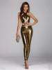 Elegant Halter Hollow Out Sleeveless Bodycon Jumpsuit Mssza