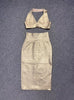 Elegant Halter V-Neck Bodycon Tops Bandage And Pencil Skirts Mssza