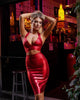 Elegant Halter V-Neck Bodycon Tops Bandage And Pencil Skirts Mssza