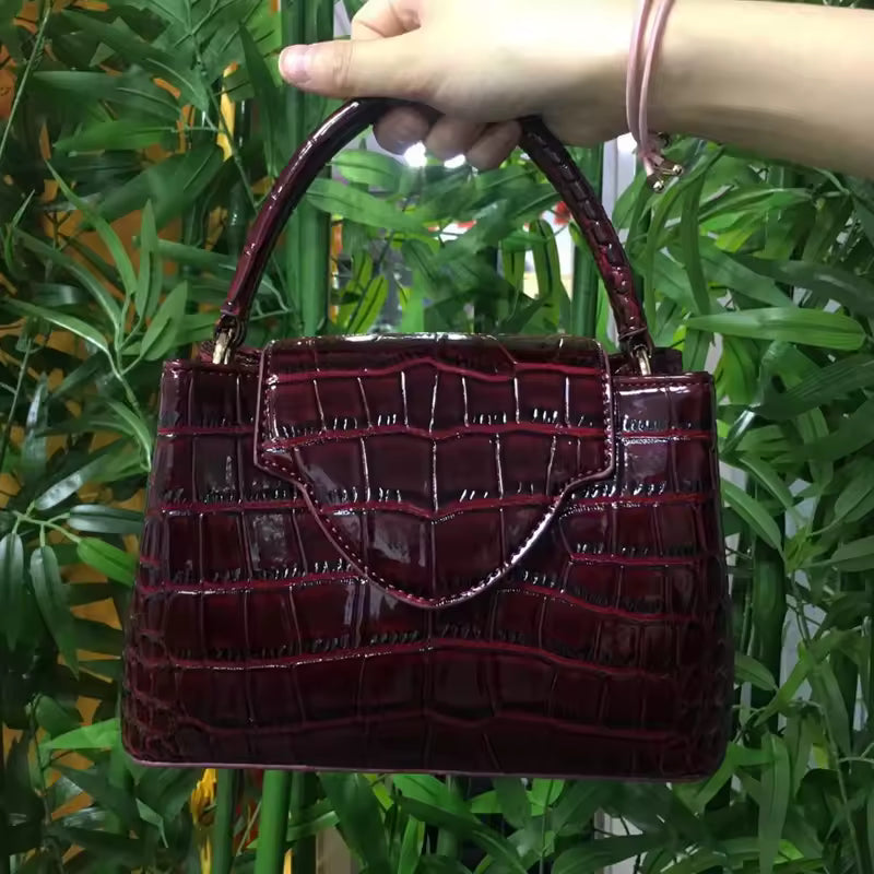 Elegant Hasp Open Pocket PU Leather Tote Party Handbag Mssza