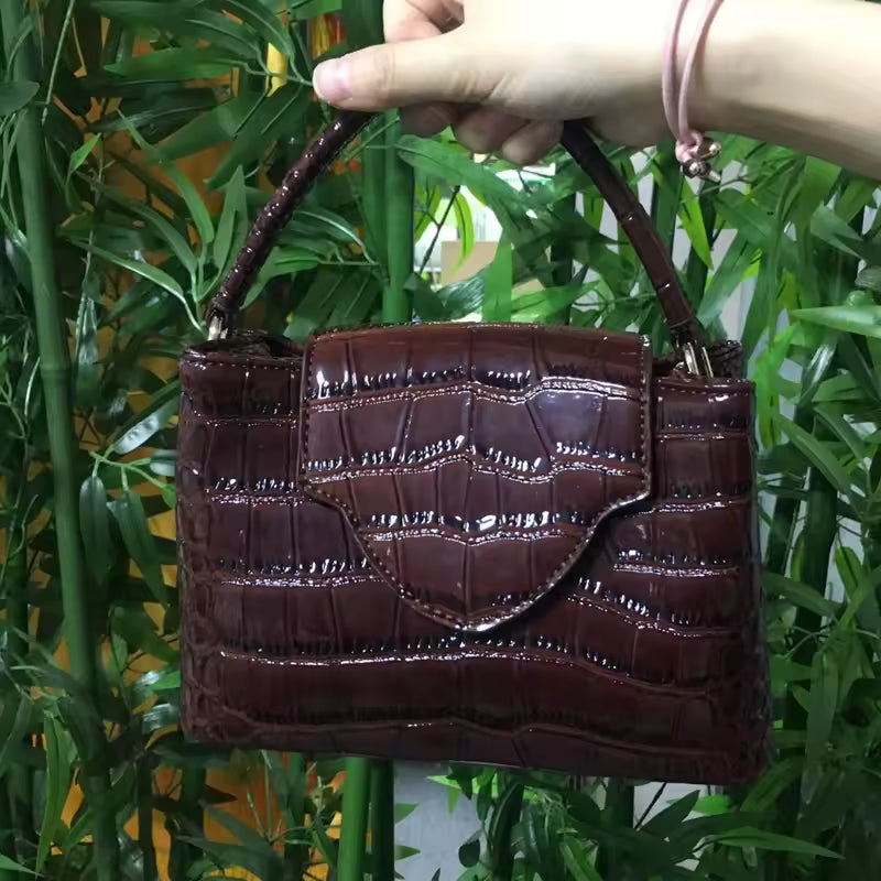 Elegant Hasp Open Pocket PU Leather Tote Party Handbag Mssza