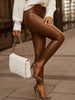 Elegant High Street Skinny PU Leather Pencil Pants Mssza