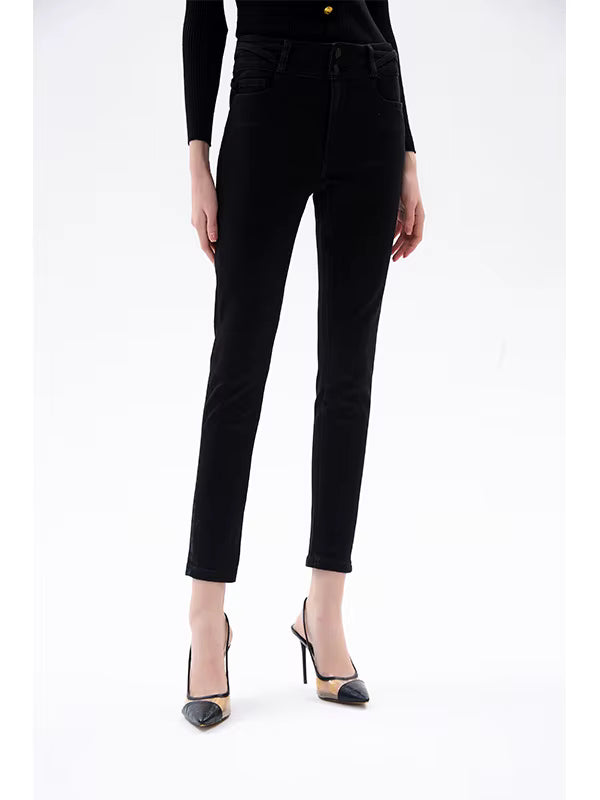 Elegant High Waist Hip Lifting Small Stretch Nine Point Tight Look jeans Mssza