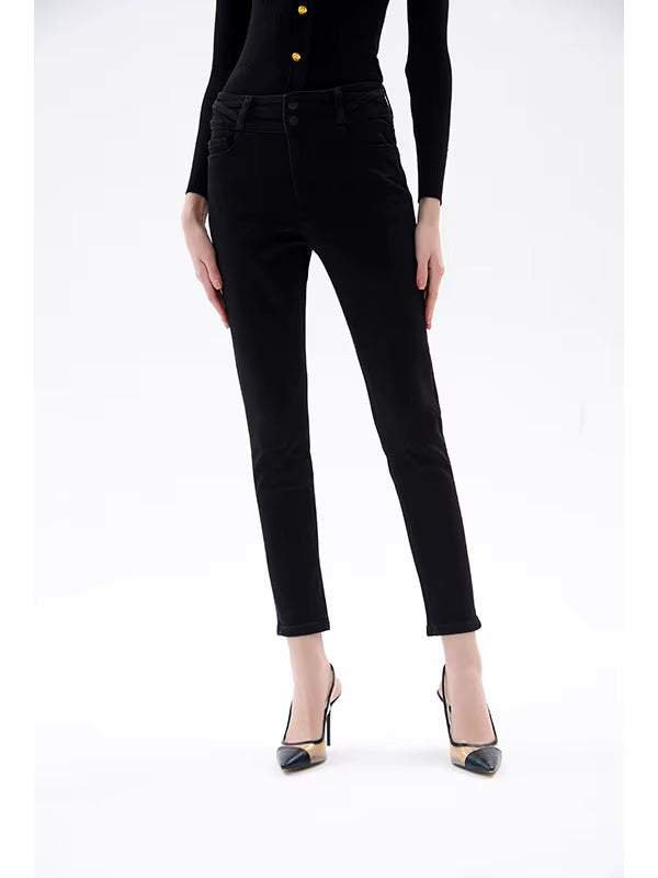 Elegant High Waist Hip Lifting Small Stretch Nine Point Tight Look jeans Mssza