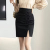 Elegant High Waist Office Pencil Folds Slim Bodycon  Mini Skirt Mssza