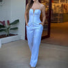 Elegant High Waist Sling Slim Office Style Long Pants Jumpsuit Mssza