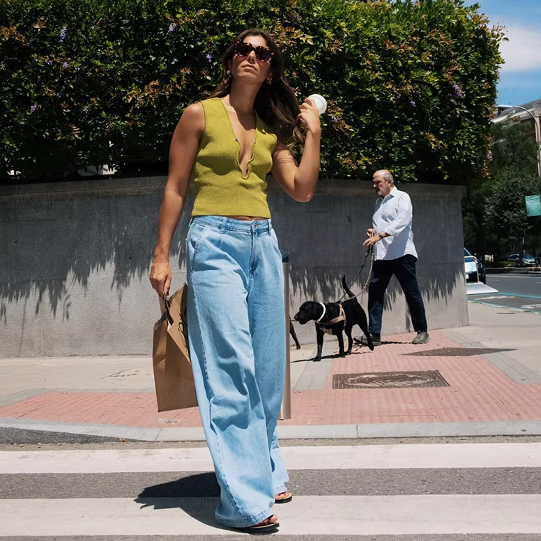 Elegant Knit Irregular Hollow Out V-neck Sleeveless Cropped Top High Waist Skirt Mssza