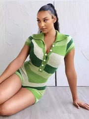 Elegant Knitted Patchwork Bodycon One Piece Rompers Mssza