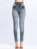 Elegant Knitted Pencil Pants Geometric Faux Denim Gym Leggins Mssza