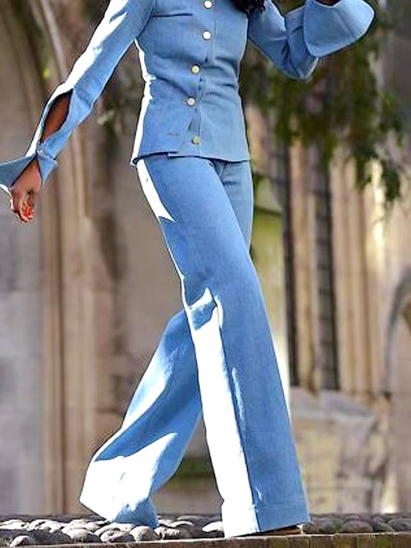 Elegant Lapel Collar Long Sleeve Slanted Single-breasted Shirt Top Mssza