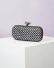 Elegant Leather Bright Line Woven Metal Knot Party Clutch Bag Mssza