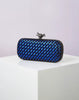 Elegant Leather Bright Line Woven Metal Knot Party Clutch Bag Mssza