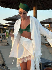 Elegant Long Sleeve Shirt With Loose Skirts 2 Pieces Set Mssza