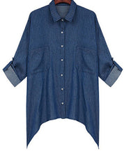 Elegant Look Behind You Denim Shirt Mssza