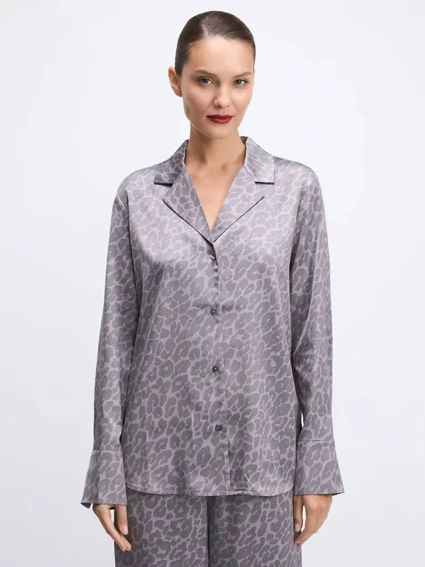 Casual Loose Long Sleeve Shirt With High Waist Wide Pants 2 Pieces Set Mssza