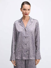 Casual Loose Long Sleeve Shirt With High Waist Wide Pants 2 Pieces Set Mssza