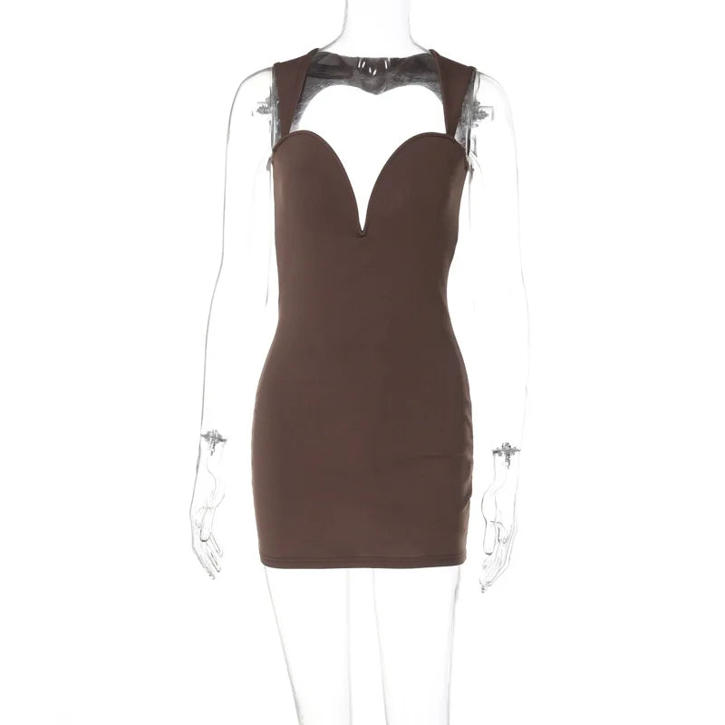 Love Backless  Strap V-neck Sleeveless Party Mini Dress Mssaz Desses
