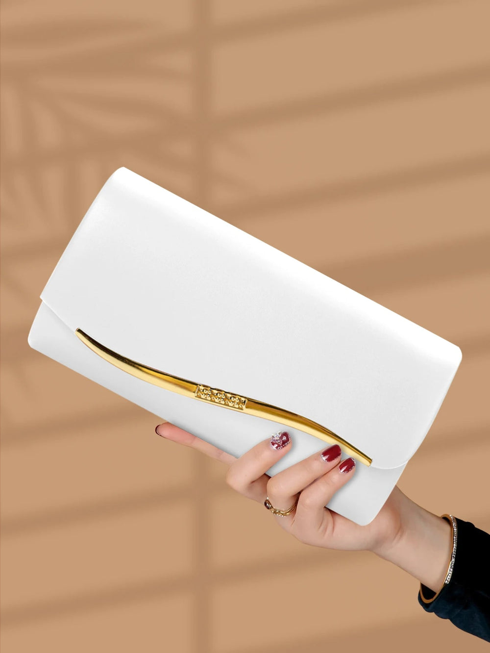 Elegant Luxurious Faux Leather Party Versatile Chain Clutch Evening Bag Mssza