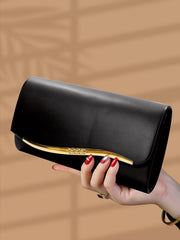 Elegant Luxurious Faux Leather Party Versatile Chain Clutch Evening Bag Mssza