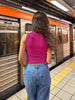 Elegant Metal Knot Solid Pleated Sleeveless Stretch Skinny Tank Tops Mssza