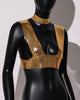 Elegant Metal Sequins Backless Deep V Neck Sleeveless Crop Tops Mssza