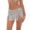 Luxury Sequins Tassel Chain See Above Knee Through Mini Skirt Mssza