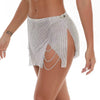 Luxury Sequins Tassel Chain See Above Knee Through Mini Skirt Mssza