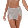 Luxury Sequins Tassel Chain See Above Knee Through Mini Skirt Mssza