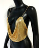 Elegant Metallic Sequins Backless Deep V Neck Halter Hollow Out Crop Top Mssza