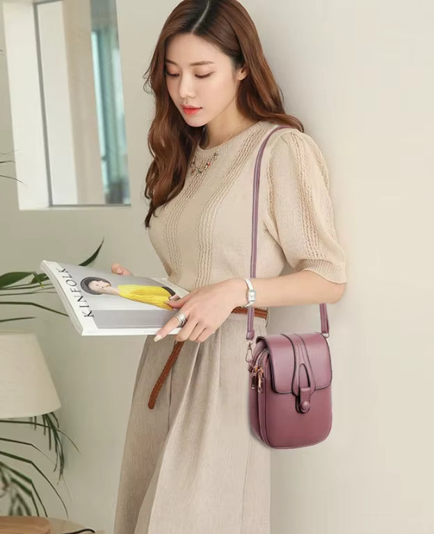 Elegant Mobile Phone One-Shoulder Crossbody Messenger Bag Mssza