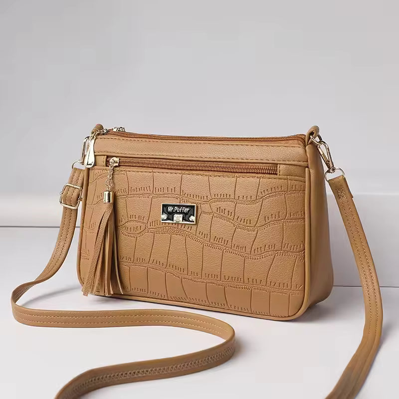 Elegant Mom Bag Crocodile Cross Border Small Square Versatile Large Capacity Messenger Crossbody Bag Mssza