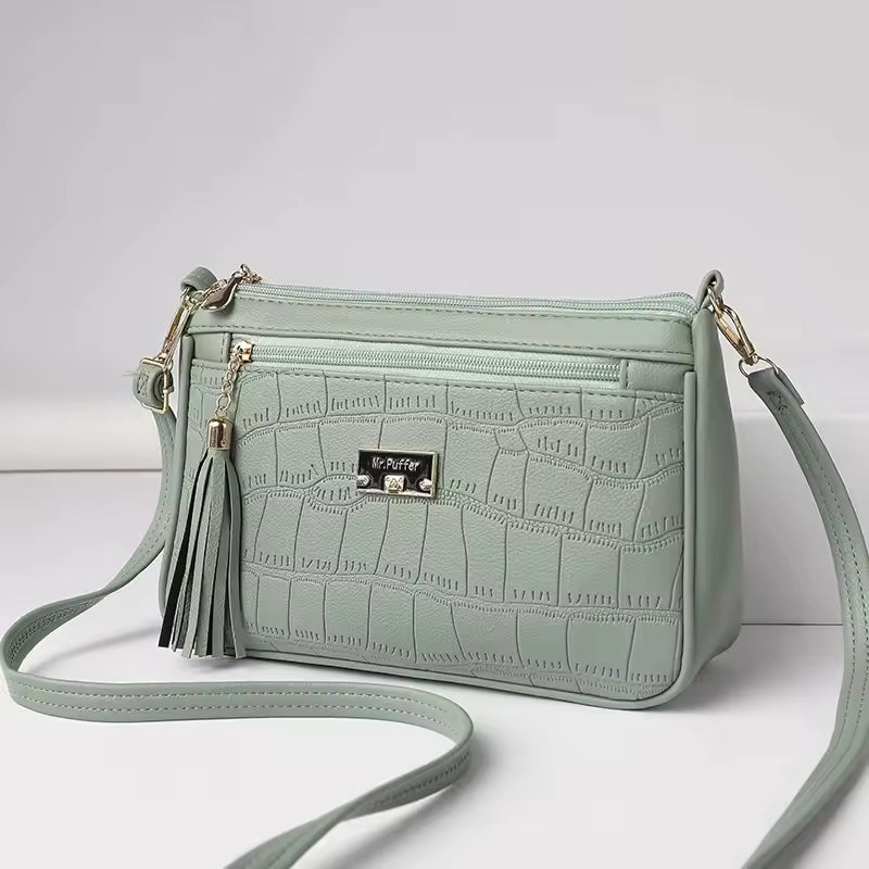 Elegant Mom Bag Crocodile Cross Border Small Square Versatile Large Capacity Messenger Crossbody Bag Mssza
