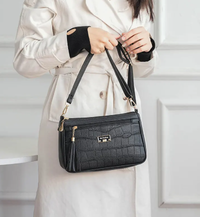 Elegant Mom Bag Crocodile Cross Border Small Square Versatile Large Capacity Messenger Crossbody Bag Mssza