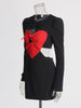 Elegant O-Neck High Waist Hollow Out Spliced Bowknot Bodycon Mini Dress Mssza