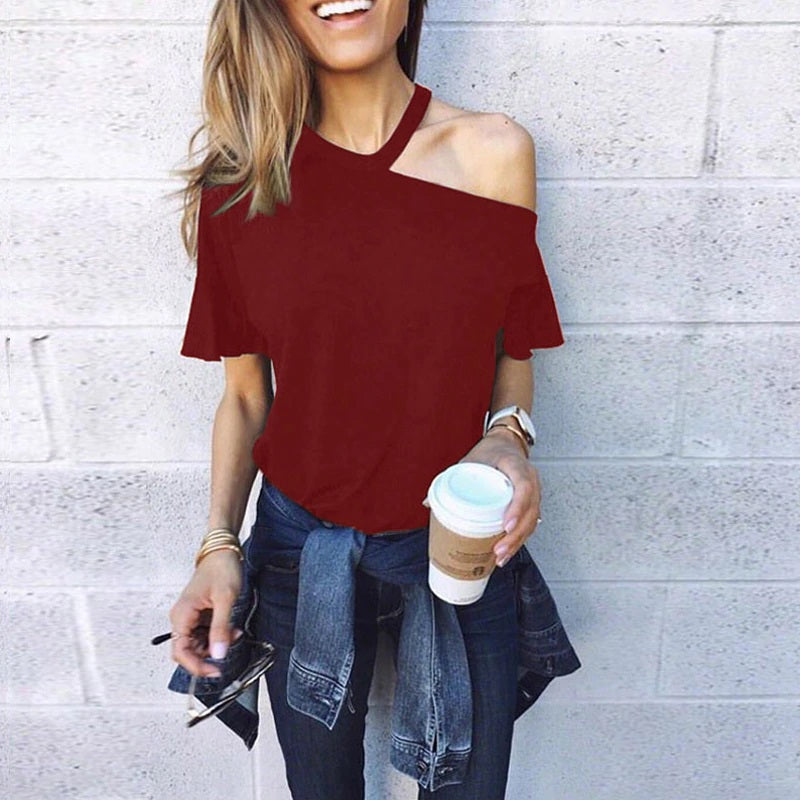 Elegant Off Shoulder Casual Tops Mssza