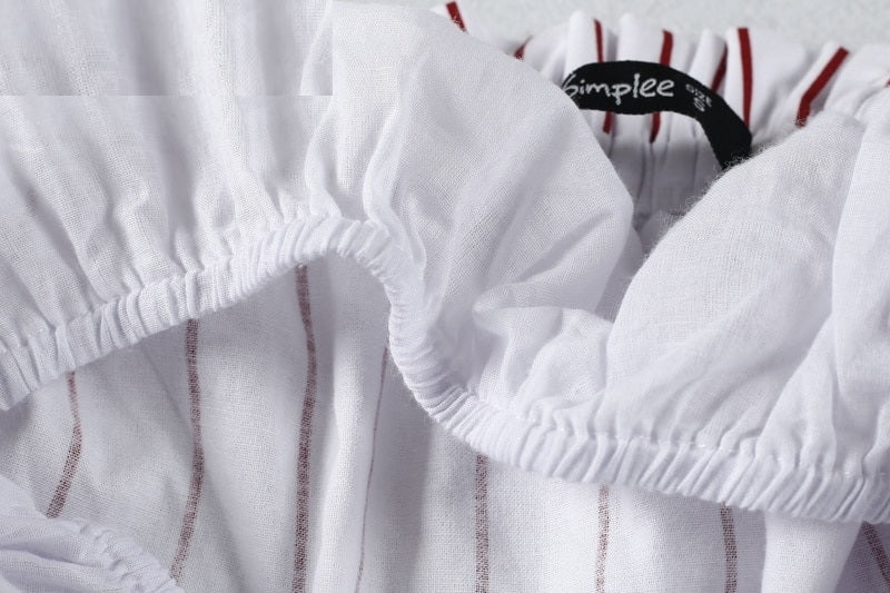 Elegant Off Shoulder Stripe Backless Jumpsuit Mssza