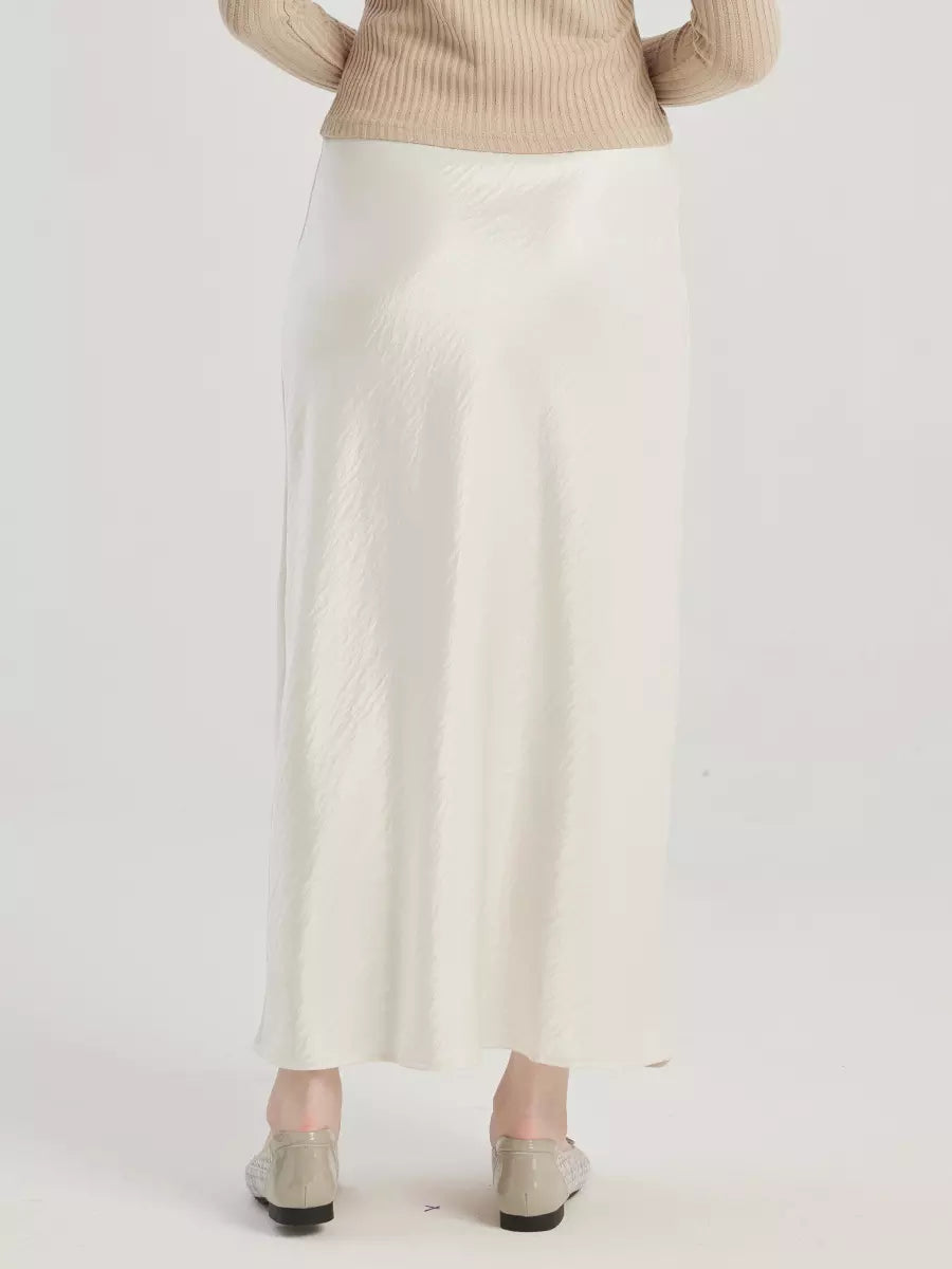 Elegant Office Style Natural Waistline Elastic Waist Long Skirt Mssza