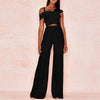 Elegant One Shoulder Bodycon Bandage Overalls Two Piece Sets Rompers Jumpsuit Mssza