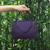 Elegant Open Pocket Ostrich Leather Pouch Tote Travel Handbag Mssza