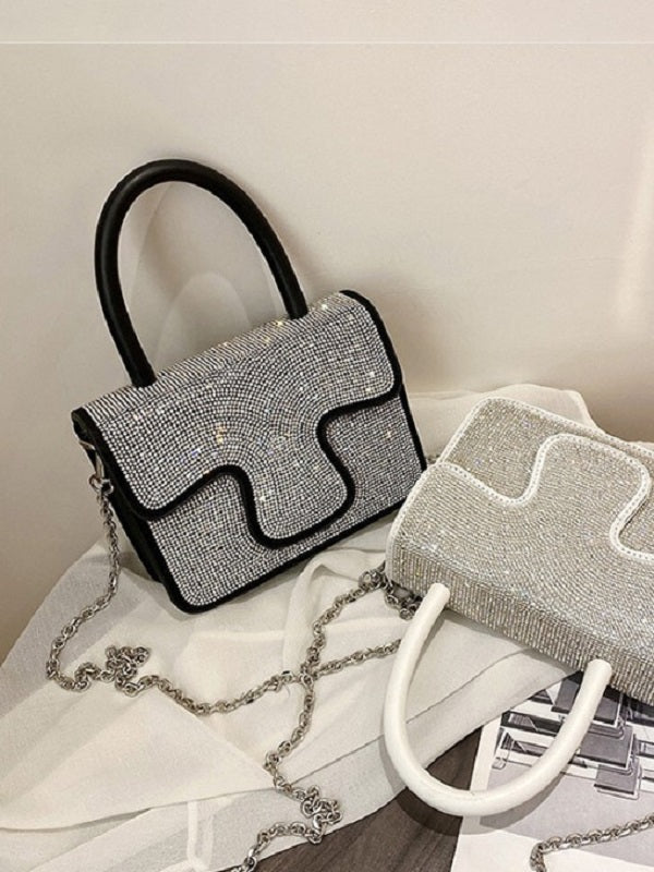 Elegant Patch Rhinestone Chain Handbags Mssza