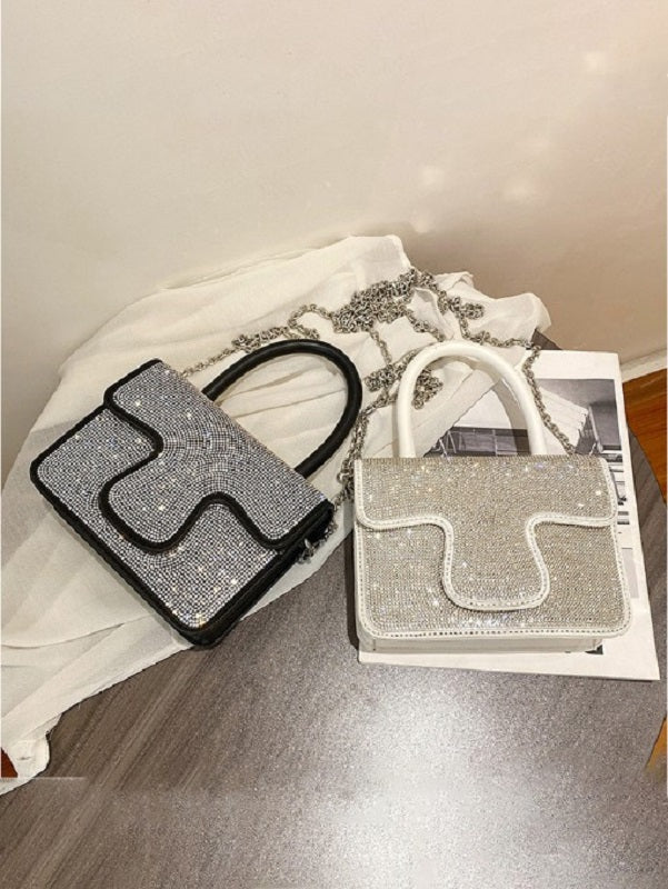 Elegant Patch Rhinestone Chain Handbags Mssza