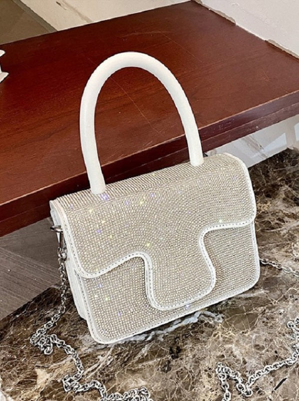 Elegant Patch Rhinestone Chain Handbags Mssza